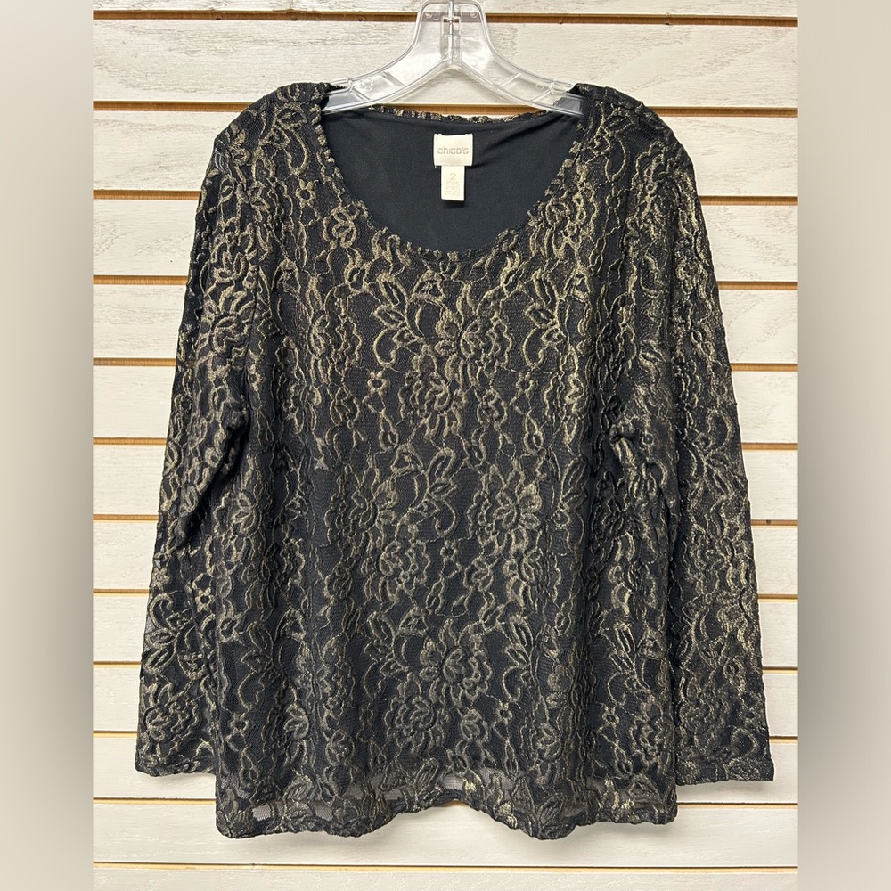 Chicos Metallic Gold Blouse